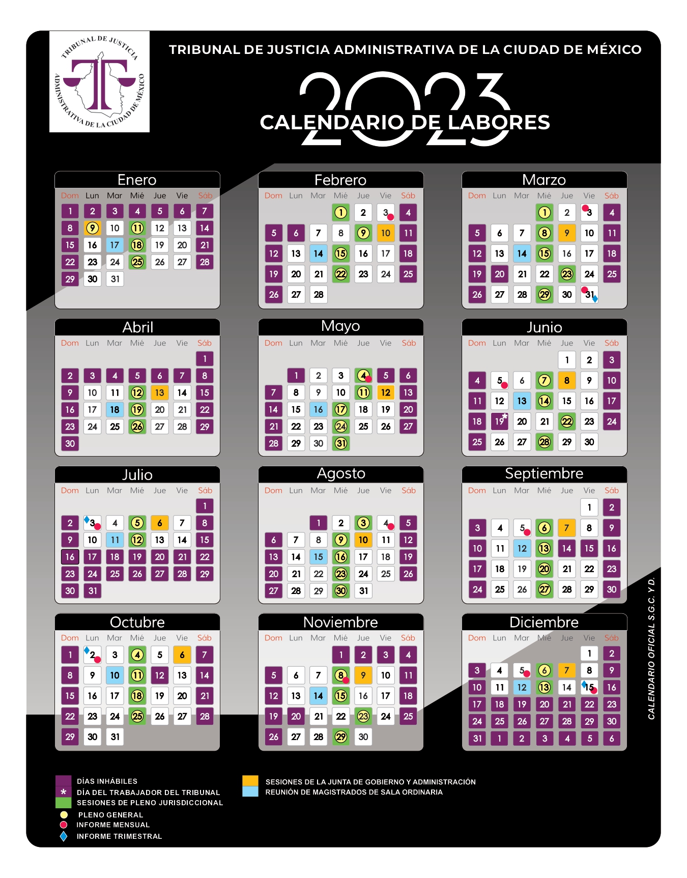 calendario 2023 tjacdmx