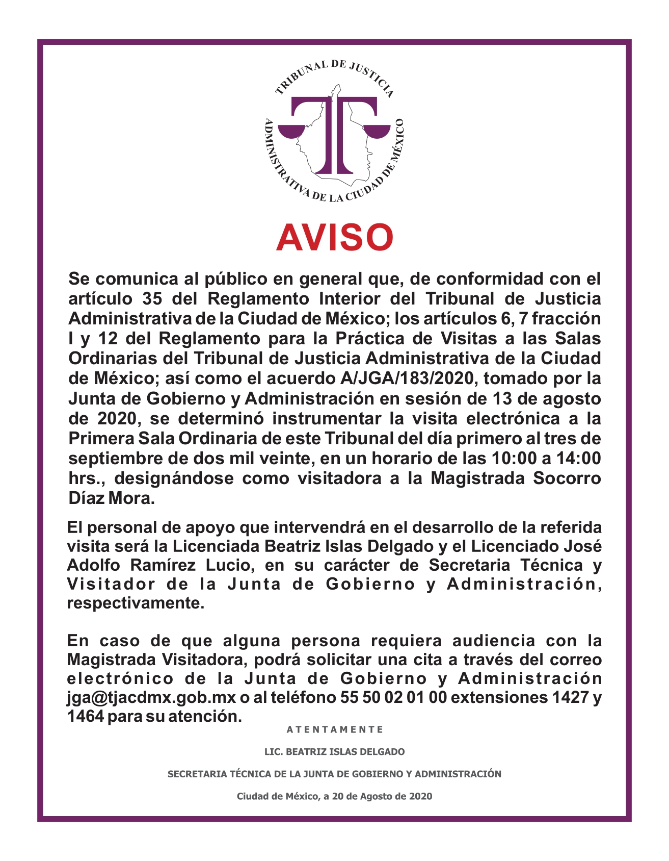 Cartel Visita