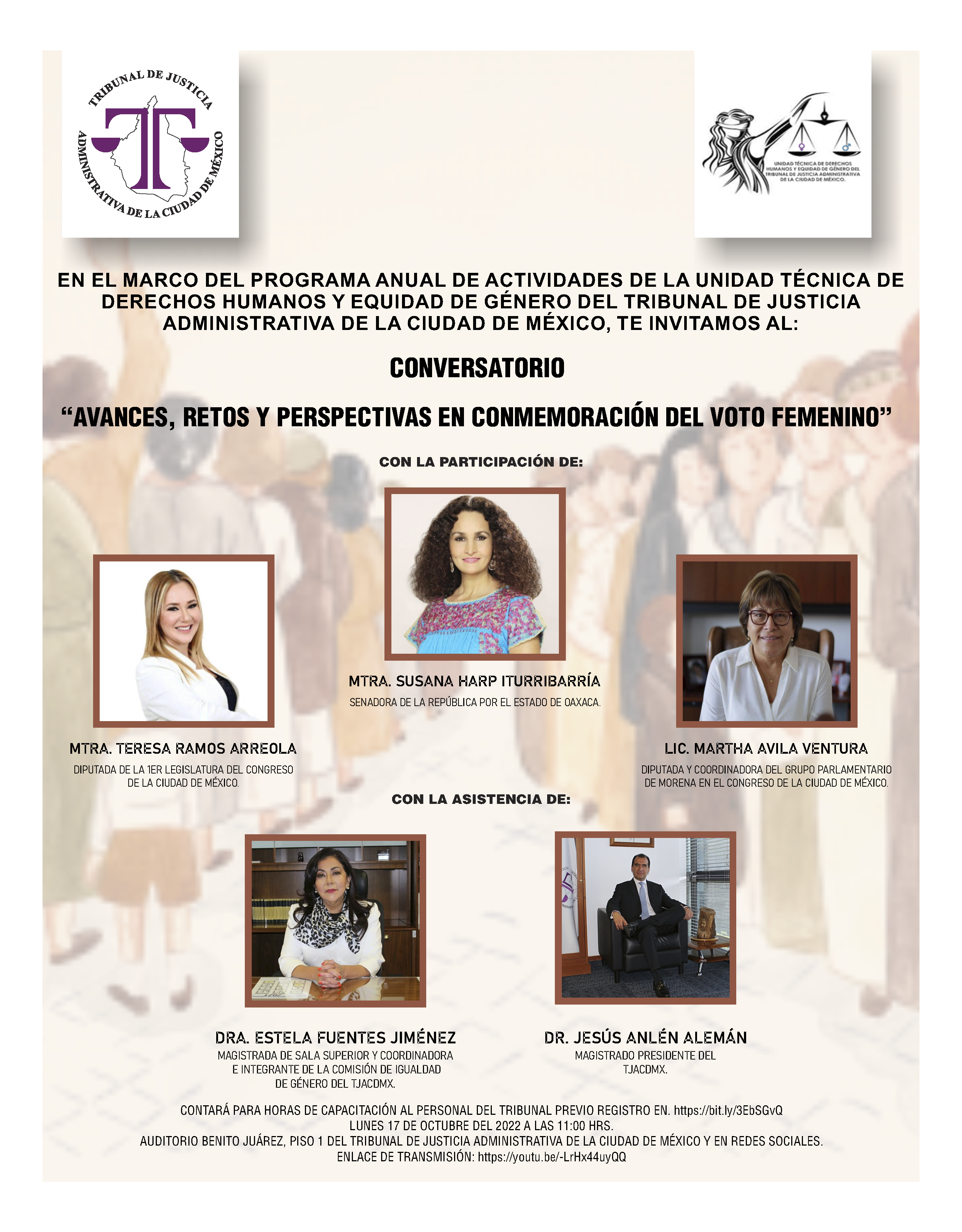 CONVERSATORIO AVANCES RETOS Y PERSPECTIVAS EN CONMEMORACIÓN DEL VOTO FEMENINO