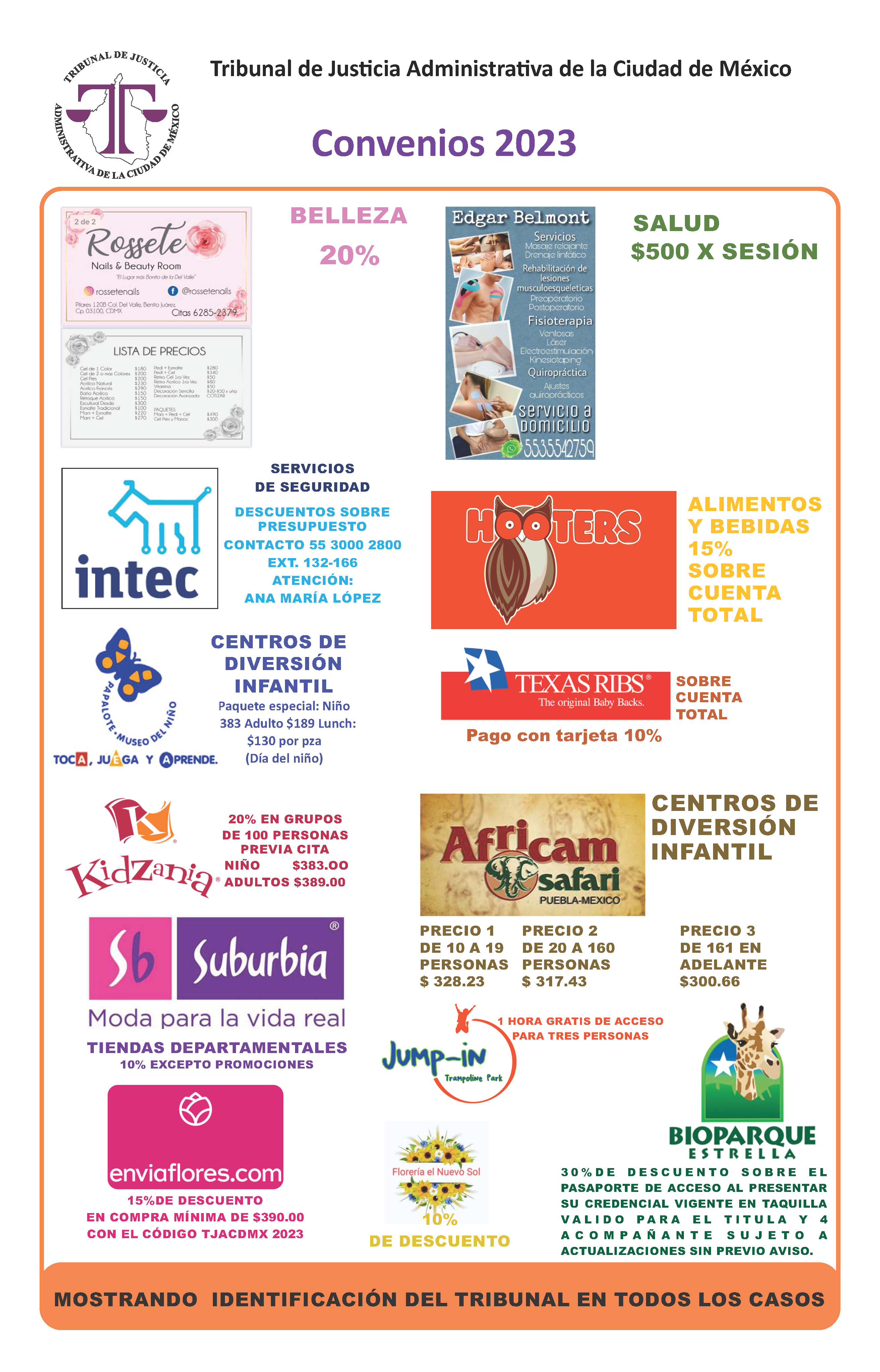 decuentos servicios TJACDMX 2023